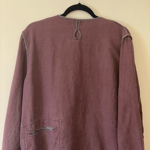 Cheyenne S/M plus size linen silk cardigan long sleeve cabincore fall coastal - Picture 6 of 8